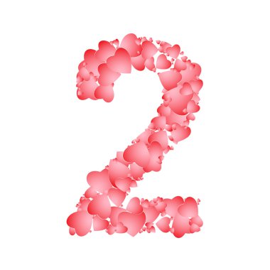 Vektör numarası iki Kalpler.