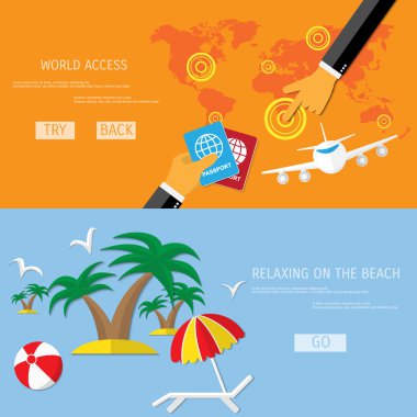 Vector travel and beach relax