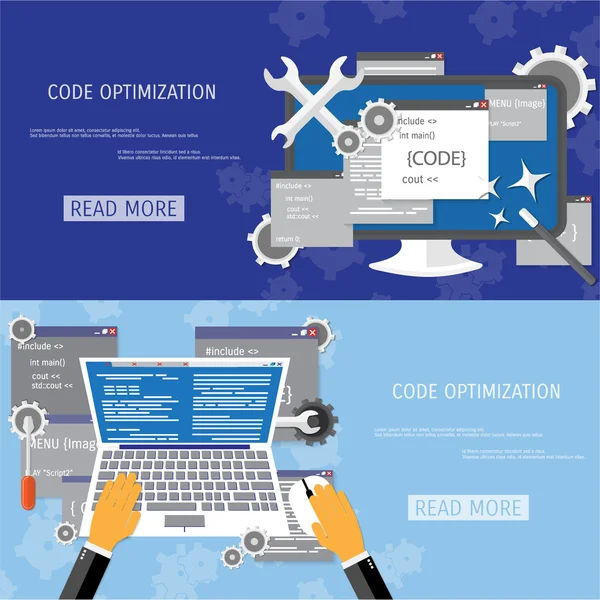 Concepto plano vectorial de programación y codificación — Vector de stock