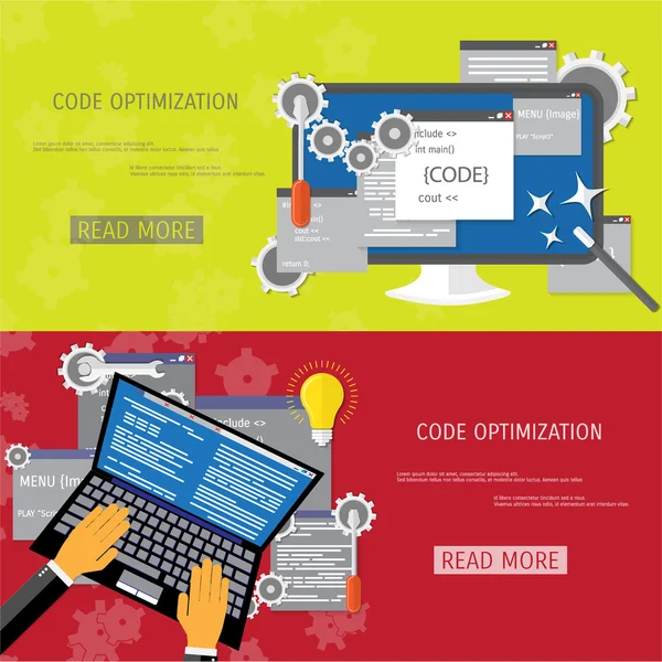 Concepto plano vectorial de programación y codificación — Vector de stock