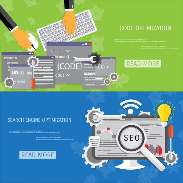 Concepto plano vectorial de programación y codificación — Vector de stock