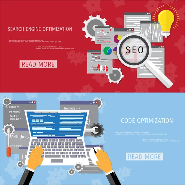 Vector flat concept of programming and coding — Stock Vector