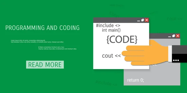 Concepto plano vectorial de programación y codificación — Vector de stock