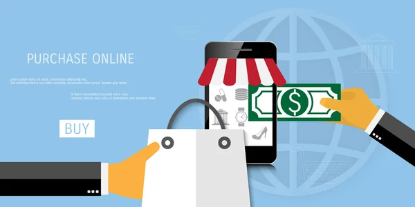 Vetor conceito de compras online —  Vetores de Stock