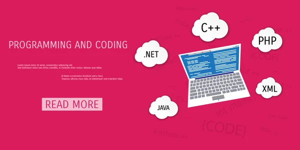 Concepto plano vectorial de programación y codificación — Archivo Imágenes Vectoriales