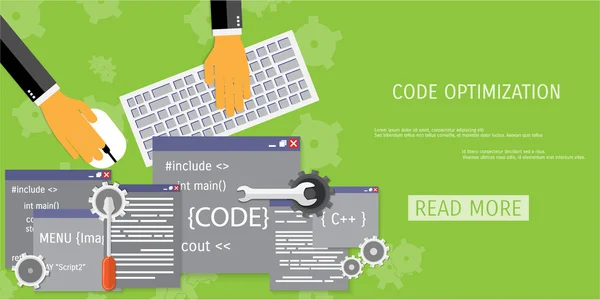 Concepto plano vectorial de programación y codificación — Archivo Imágenes Vectoriales