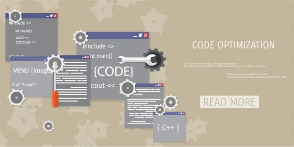 Vector flat concept of programming and coding — Stock Vector
