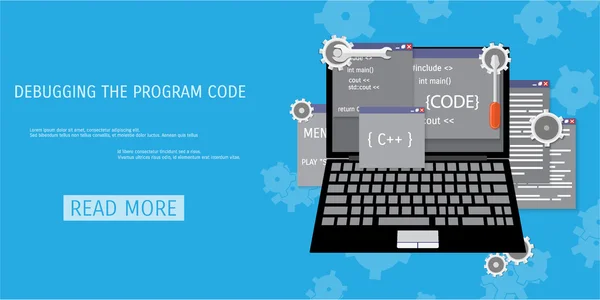 Concepto plano vectorial de programación y codificación — Archivo Imágenes Vectoriales