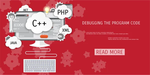 Concepto plano vectorial de programación y codificación — Archivo Imágenes Vectoriales