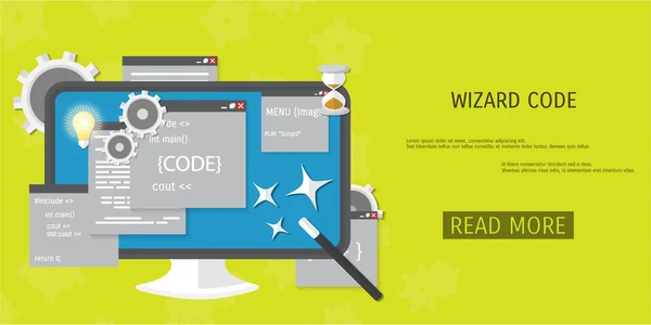 Concepto plano vectorial de programación y codificación — Archivo Imágenes Vectoriales