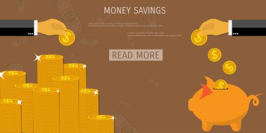 Vector money savings concept
