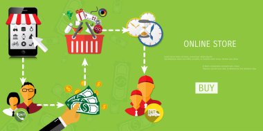 vektör online alışveriş kavramı