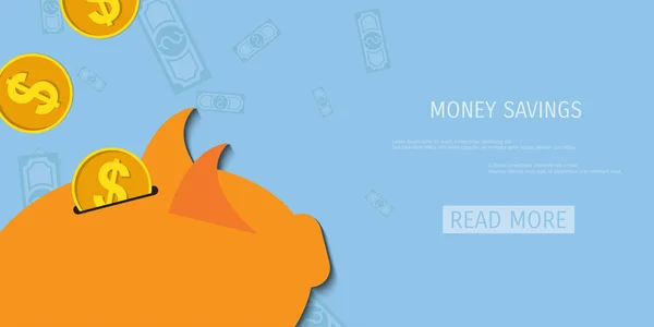 Vector money savings concept — 스톡 벡터