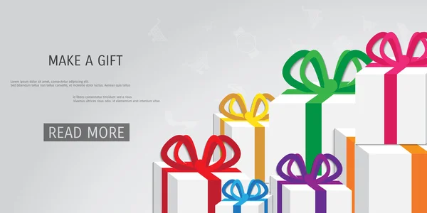 Vector concepto de regalos de compras en línea — Vector de stock