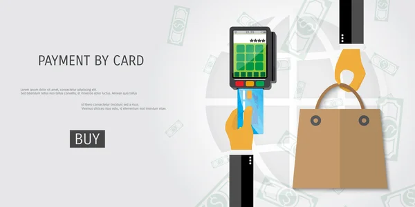 Vector payment by card concept illustration. — Stock Vector