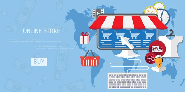 vektör online alışveriş kavramı