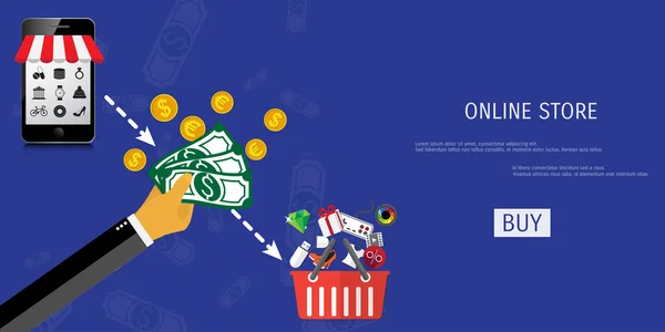 Vetor conceito de compras online —  Vetores de Stock