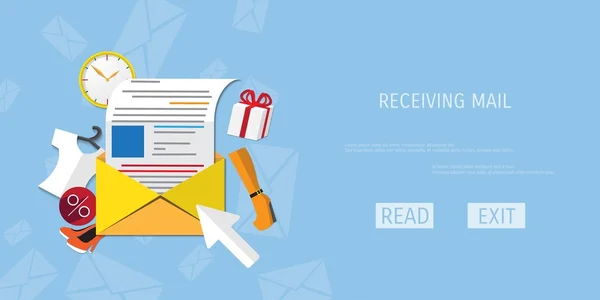 Vector recibir correo web icono . — Vector de stock