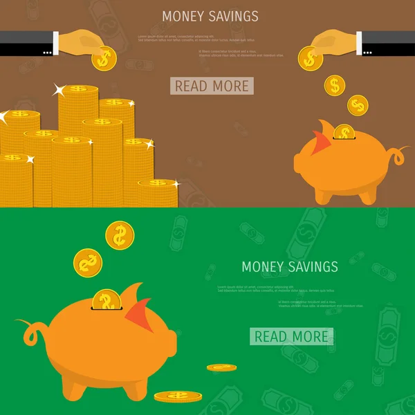 Concepto de ahorro de dinero vectorial — Vector de stock