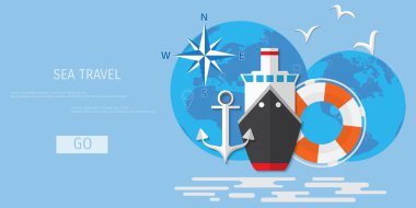 Vektör düz kavramı dünya seyahat ve Turizm.