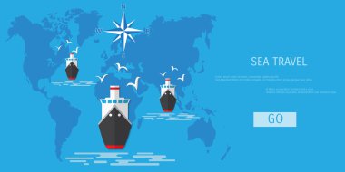 Vektör düz kavramı dünya seyahat ve Turizm.