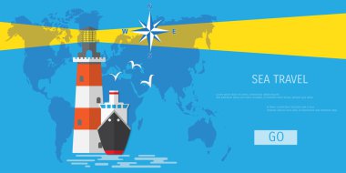 Vektör düz kavramı dünya seyahat ve Turizm.