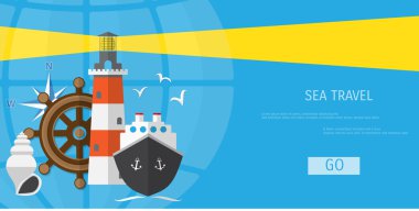 Vektör düz kavramı dünya seyahat ve Turizm.