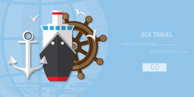 Vektör düz kavramı dünya seyahat ve Turizm.