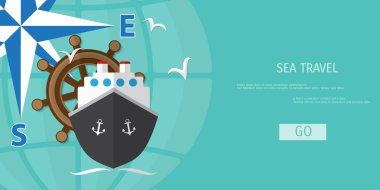 Vektör düz kavramı dünya seyahat ve Turizm.