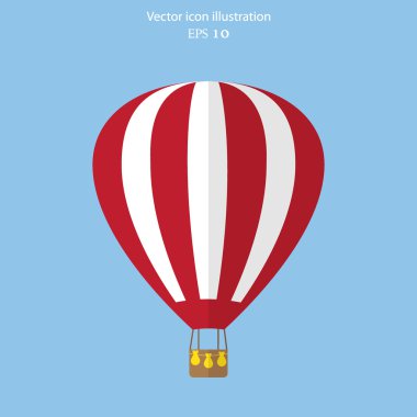 Vektör sıcak hava balon web düz simgesi.