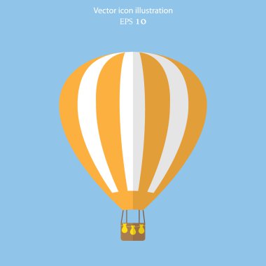 Vektör sıcak hava balon web düz simgesi.