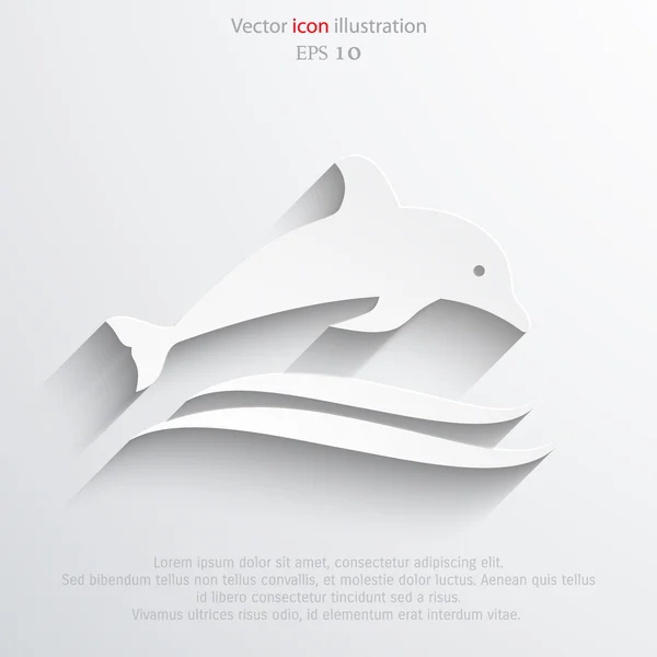 Vektorové ikony delfín — Stockový vektor