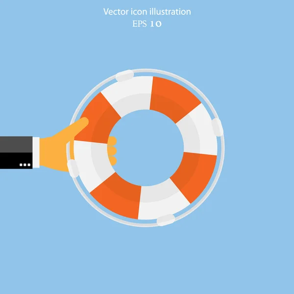 Vektor mentőgyűrűt web lapos ikon. — Stock Vector