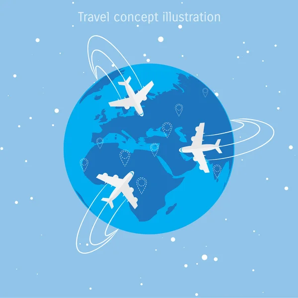 Wereld reizen concept illustratie. — Stockvector