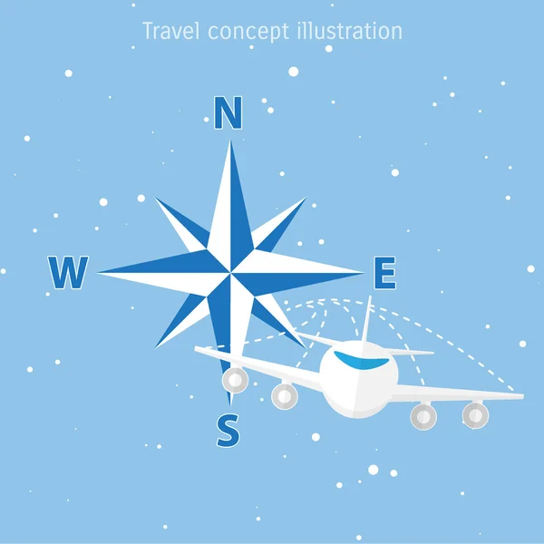 Ilustración del concepto de viaje mundial . — Vector de stock