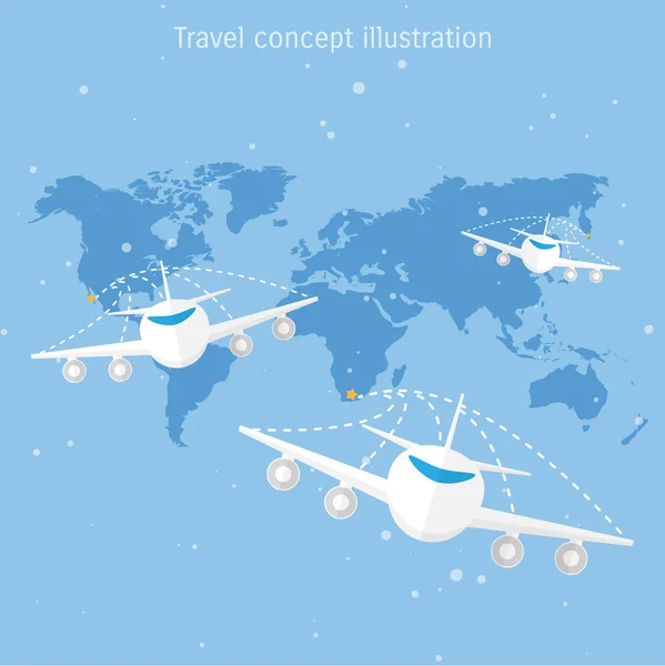 World travel koncepció illusztráció. — Stock Vector