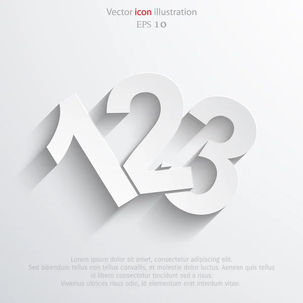 Icona dei numeri vettoriali 123 — Vettoriale Stock
