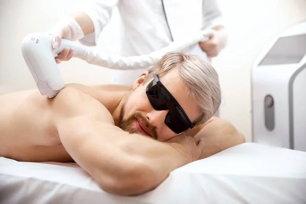 Hair removal man back laser epilation studio