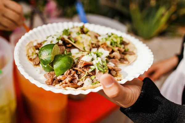 Tacos Mexicanos Pastor Ciudad México — Foto de Stock