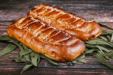 Tlaxcala ve Puebla Mexico 'dan geleneksel Meksika ekmeği 