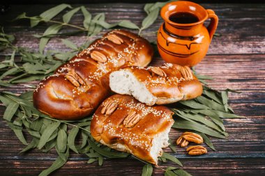 Tlaxcala ve Puebla Mexico 'dan geleneksel Meksika ekmeği 