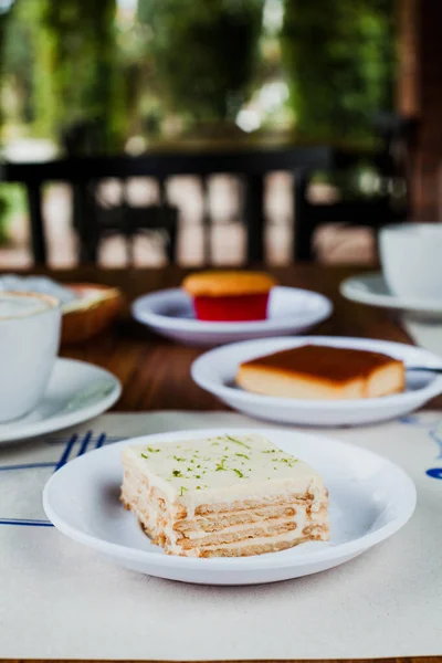 concha mexican bread and coffee cup is a breakfast in mexico city