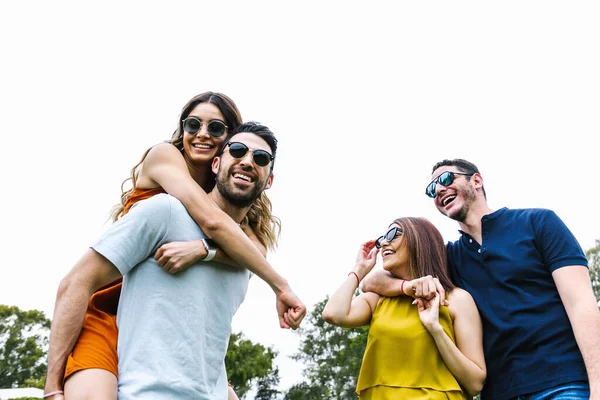 Portrait Group Latin Friends Having Fun Mexico City Latin America — Stock Photo, Image