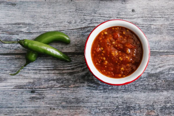 Salsa Roja Picante Mexicana Típica Gastronomía México —  Fotos de Stock