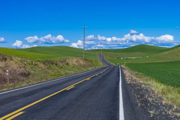 ワシントン州東部の田園地帯を通って高速道路 — ストック写真