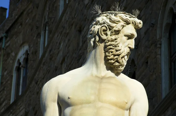 Socha Neptuna, Florencie, Itálie — Stock fotografie
