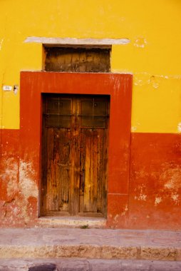 rustik renkli kapı şehir San miguel de allende, mexic