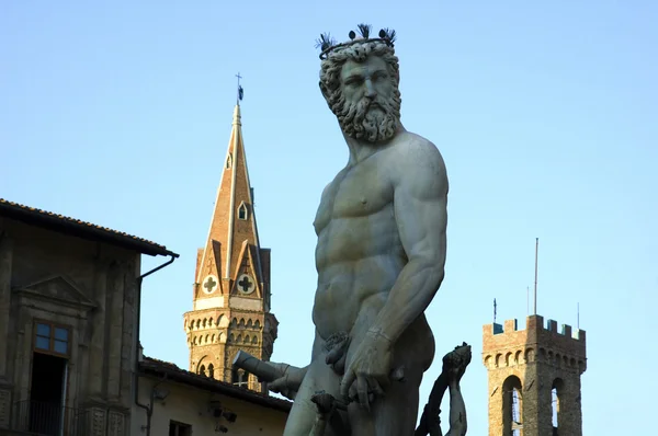 海王星，意大利佛罗伦萨的雕像 — 图库照片
