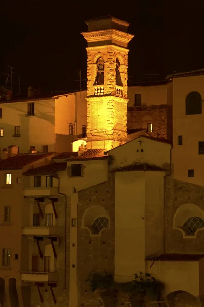 Tour illuminée la nuit, Florence Italie — Photo