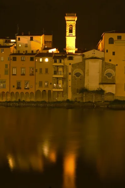 Gece, Floransa İtalya ışıklı Kulesi — Stok fotoğraf